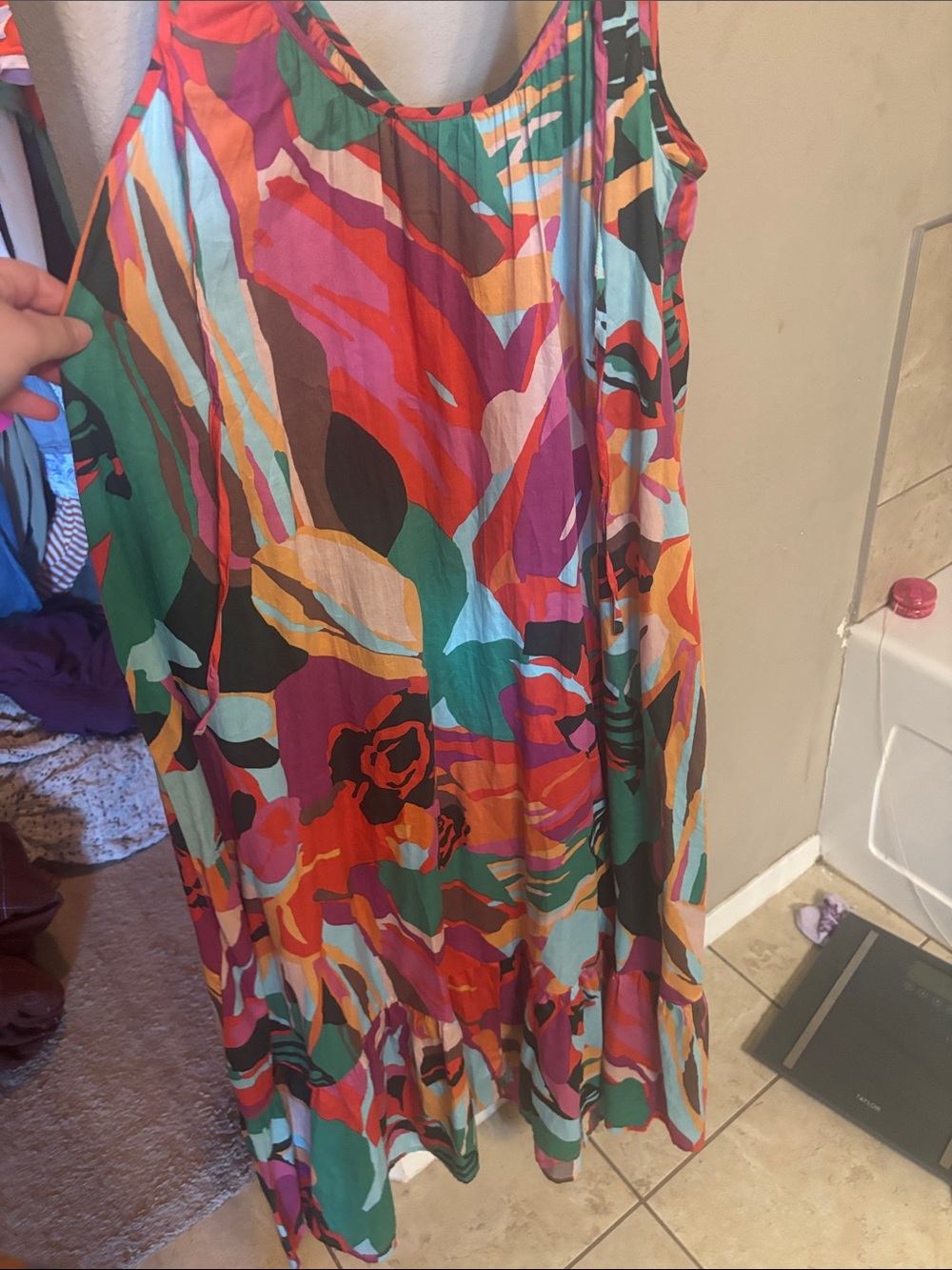 GAP Multicolor Floral Maxi Dress in Green, Orange & Pink - Picture 4 of 5